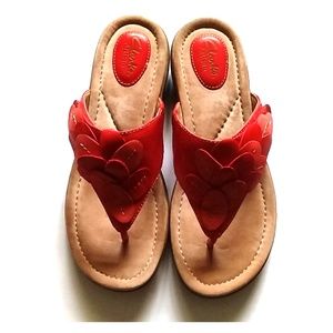 Clarks Women's Red slip on Sandals